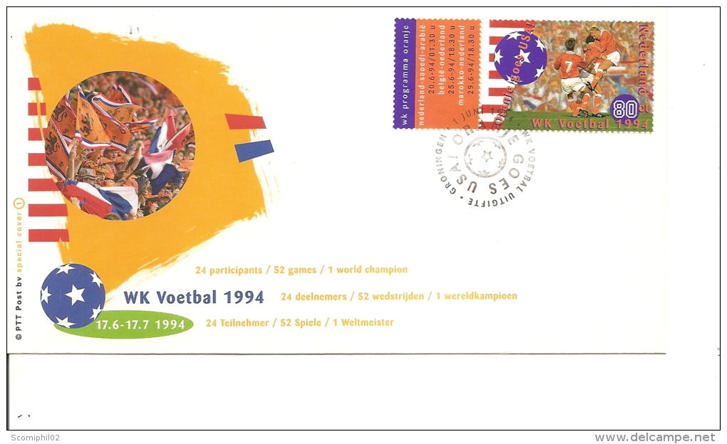 Coupe Du Monde Aux USA -1994 ( FDC Des Pays-Bas à Voir) - 1994 – USA