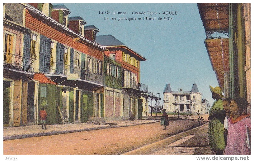 FRA50  --  GUADELOUPE  --   GRANDE - TERRE  --  MOULE  --  LA RUE PRINCIPALE ET L `HOTEL DE VILLE - Autres & Non Classés