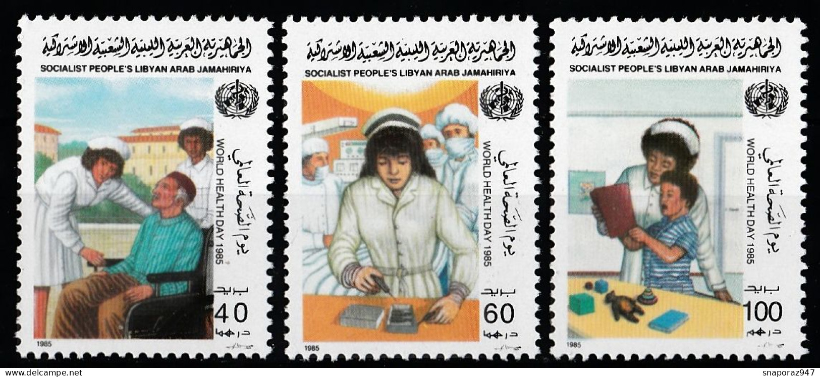 1985 Libia WHO Sanità Health Santè Set MNH** 1° - WHO