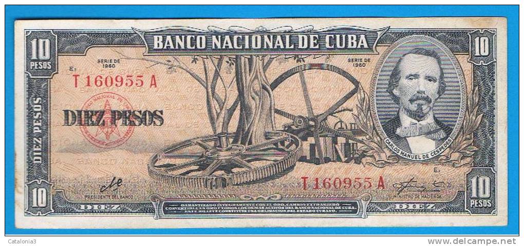 CUBA -  10 Pesos 1960 MBC+  P-79 Firmado CHE - Cuba