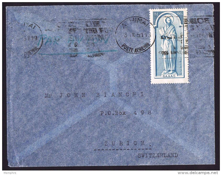 1951  Lettre Avion Pour La Suisse  Saint Paul - Covers & Documents