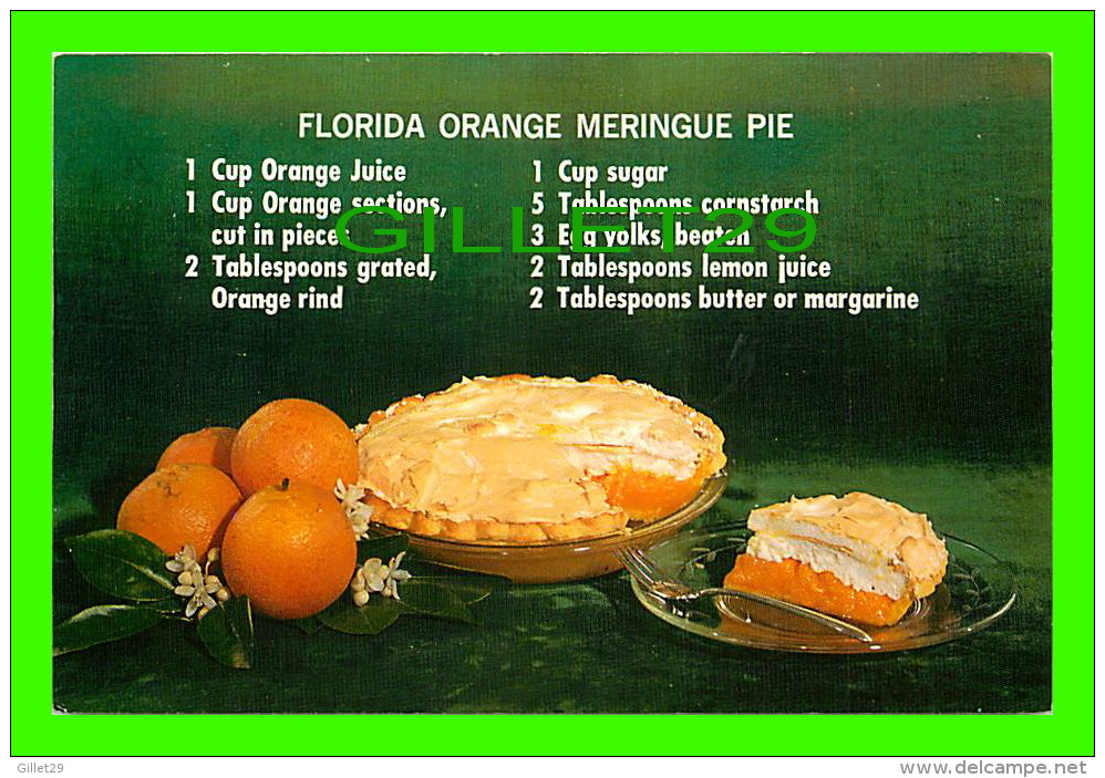 RECIPES - RECETTES - FLORIDA ORANGE MERINGUE PIE - CIRCULÉE - Recettes (cuisine)