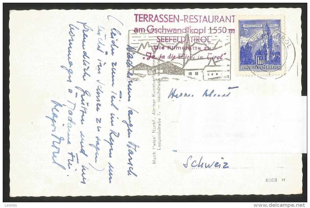 HOCHSEEFELD Terrassen Restaurant Seefeld Tirol 1960 - Seefeld