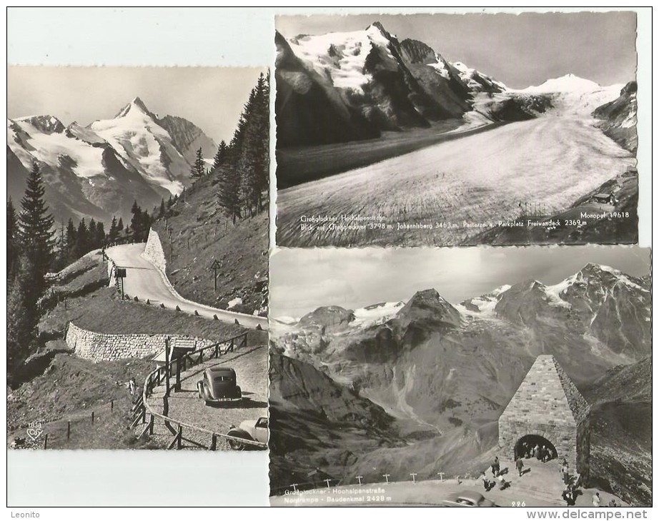 GROSSGLOCKNER Hochalpenstrasse Baudenkmal Freiwandeck Rossbach Hotel Franz Josefhaus 3 Ansichtskarten - Heiligenblut