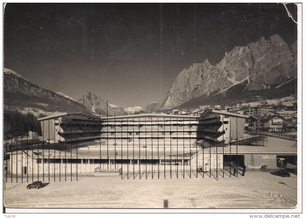 CORTINA, STADIO OLIMPICO DEL GHIACCIO, TIMBRO  POSTE CORTINA  CERIMONIA DI CHIUSURA,  1956, - Hiver 1956: Cortina D'Ampezzo