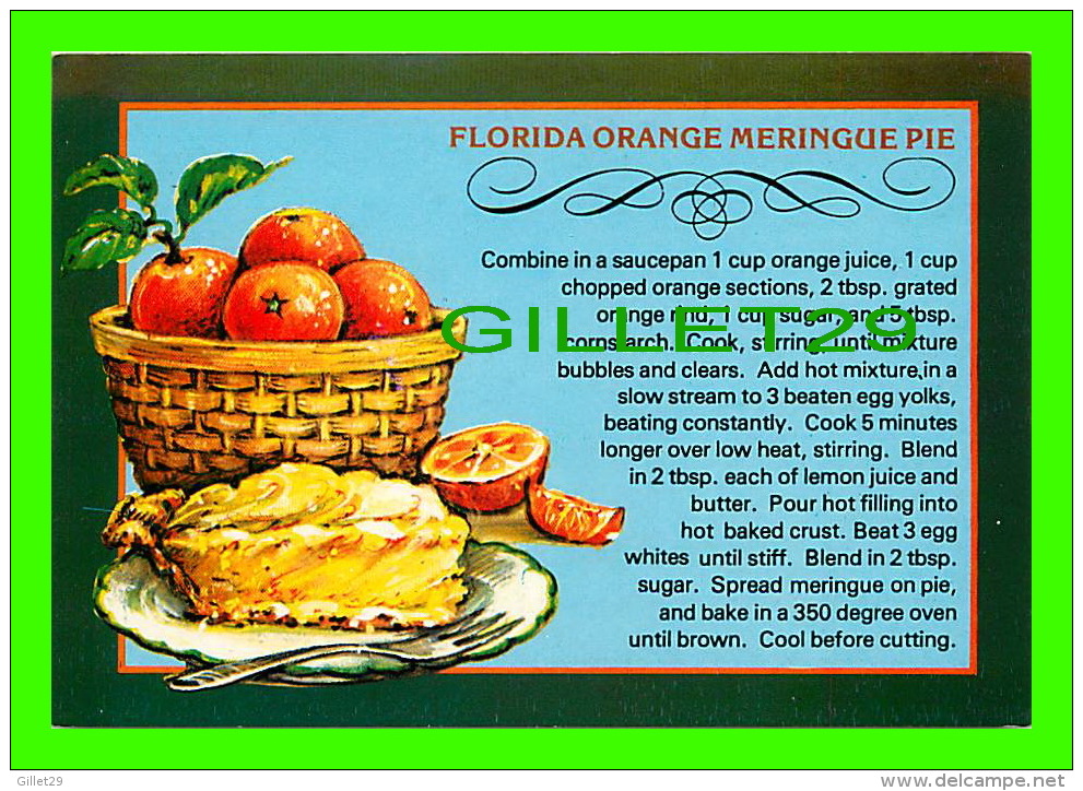 RECIPES - RECETTES - FLORIDA ORANGE MERINGUE PIE - - Recettes (cuisine)