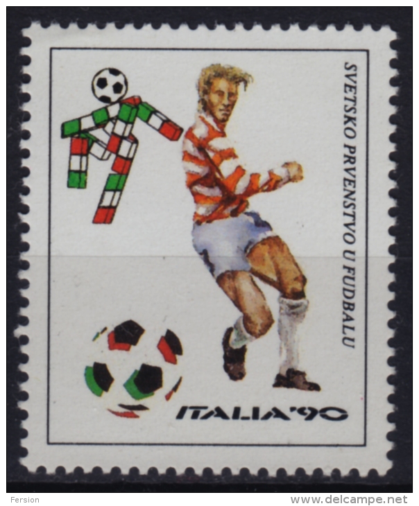 1990 Yugoslavia - FIFA Football World Cup ( Soccer ) - ITALY - LABEL / CINDERELLA / VIGNETTE - 1990 – Italien