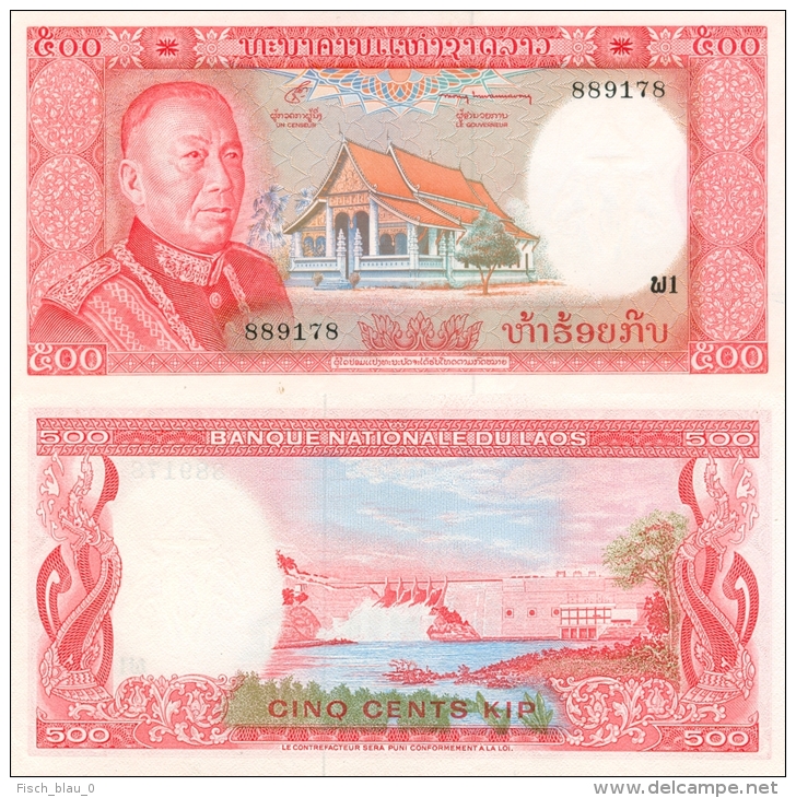 Banknote 500 Kip Laos LAK Lao Geldschein Asien Asia Geld Indochina Indochine Note Money - Laos