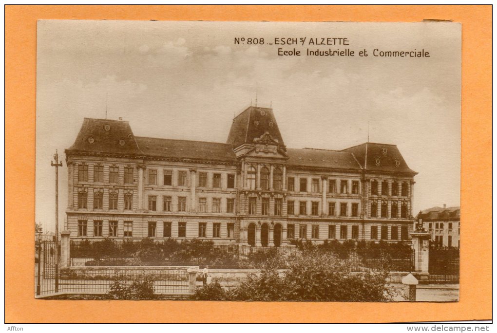 Esch S Alzette Ecole Industrielle Et Commerciale Old Postcard - Esch-Alzette