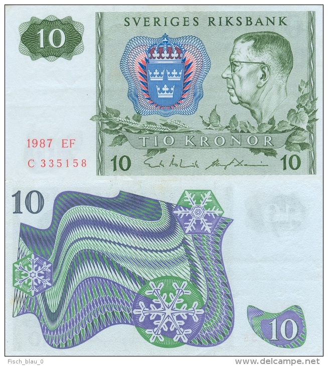 Banknote 10 Kronen Schweden Sweden Sverige Krona Kronor SEK Skr Svenska Money Note Geld - Schweden