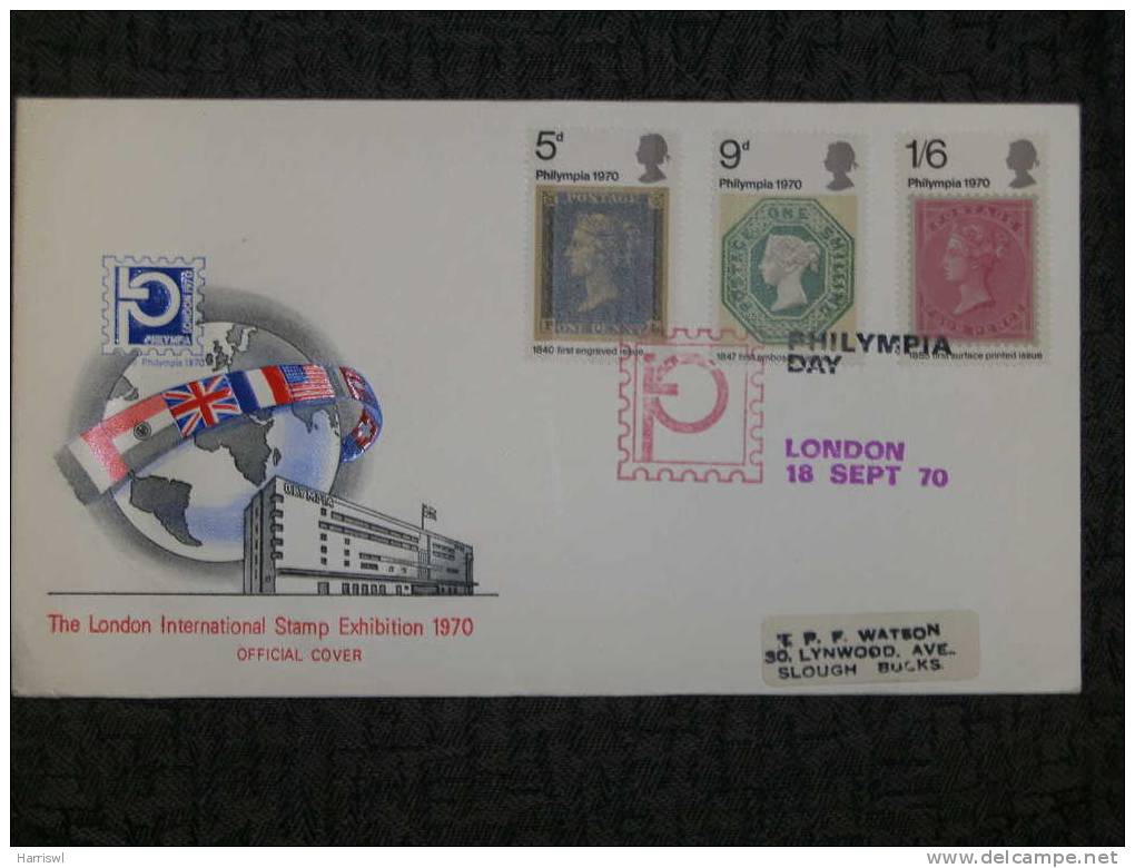 GB FDC 1970 INTERNATIONAL STAMP EXHIBITION LONDON - 1952-1971 Em. Prédécimales