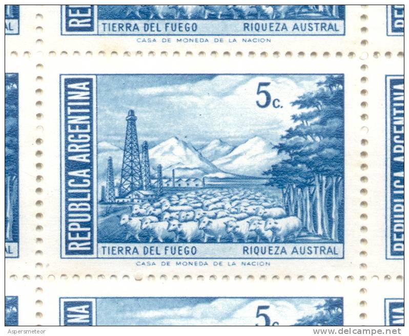 RIQUEZA AUSTRAL OVEJAS SHEEPS SHEEP PETROLEO PETROLEUM OIL REPUBLICA ARGENTINA ÑOS 1970 A 1973 MNH TBE - Mineralen