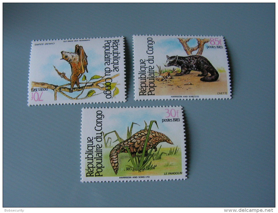 == Congo  Fauna 1983Fledermaus   930  A Bis C  ** MNH   € 25,00 - Ungebraucht