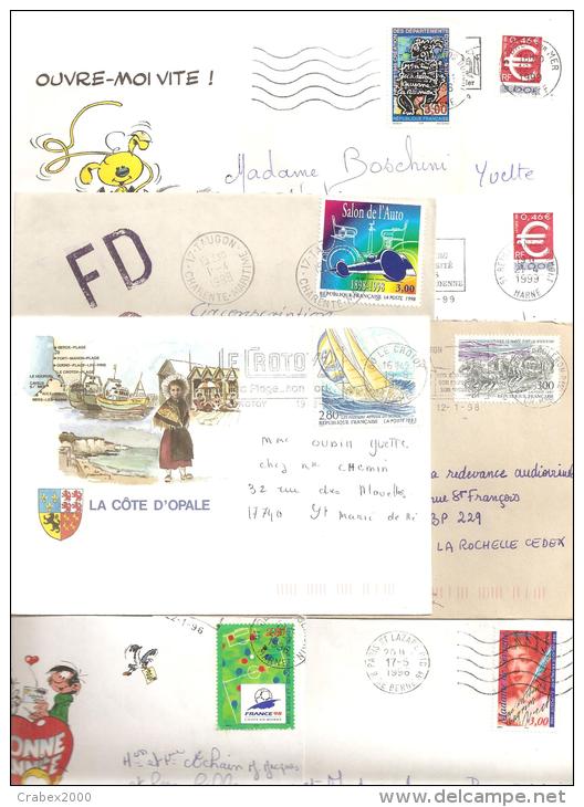 LOT 2 :  8 LETTRES  ILLUSTREES (8 Scans à Voir) - Covers & Documents