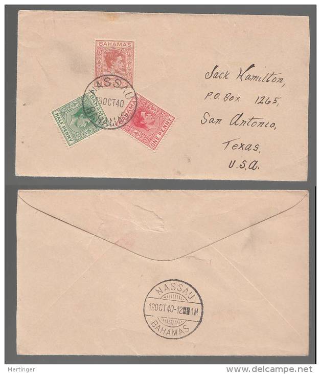 Bahamas 1940 Cover To USA - 1859-1963 Colonie Britannique