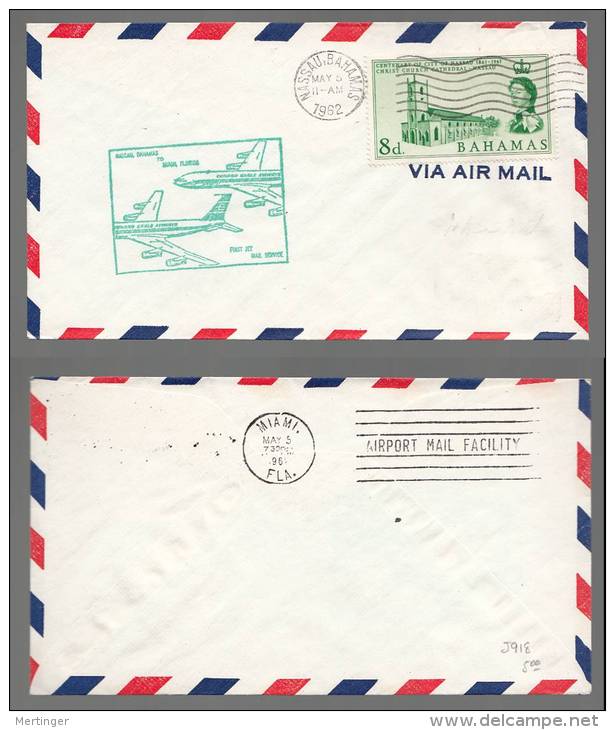 Bahamas 1962 FFC First Jet Flight To MIAMI USA - 1859-1963 Colonie Britannique