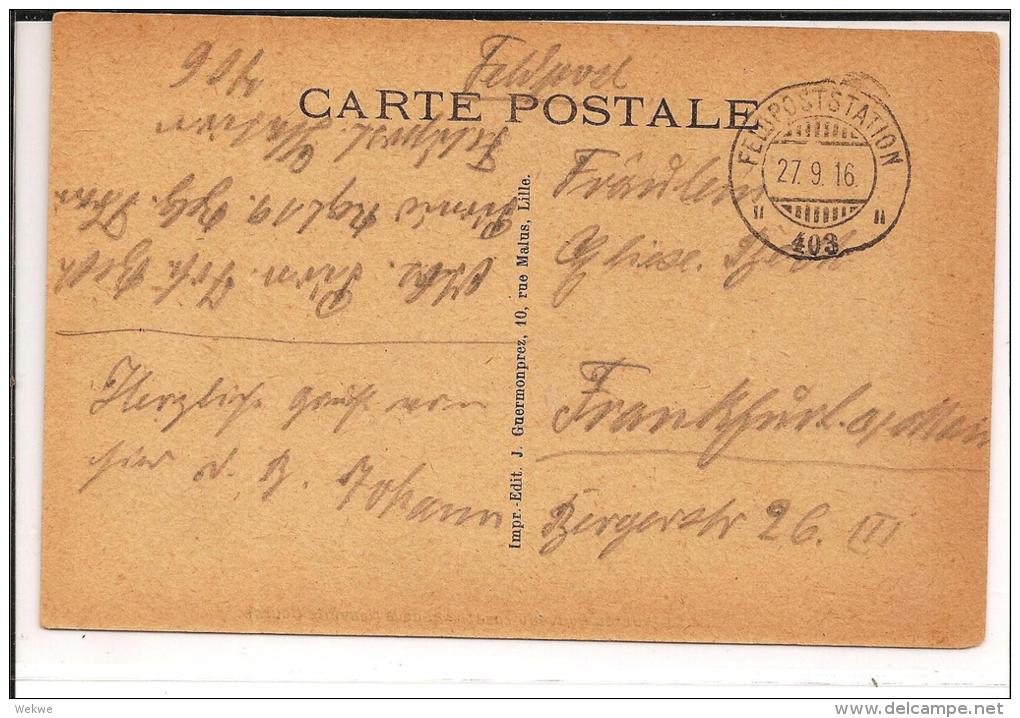 Fs031a/ Dt. Feldpost Aus Dem Besetzten Lille 1916 Auf Ansichtskarte Vom Neuen Theater - Nord-Pas-de-Calais