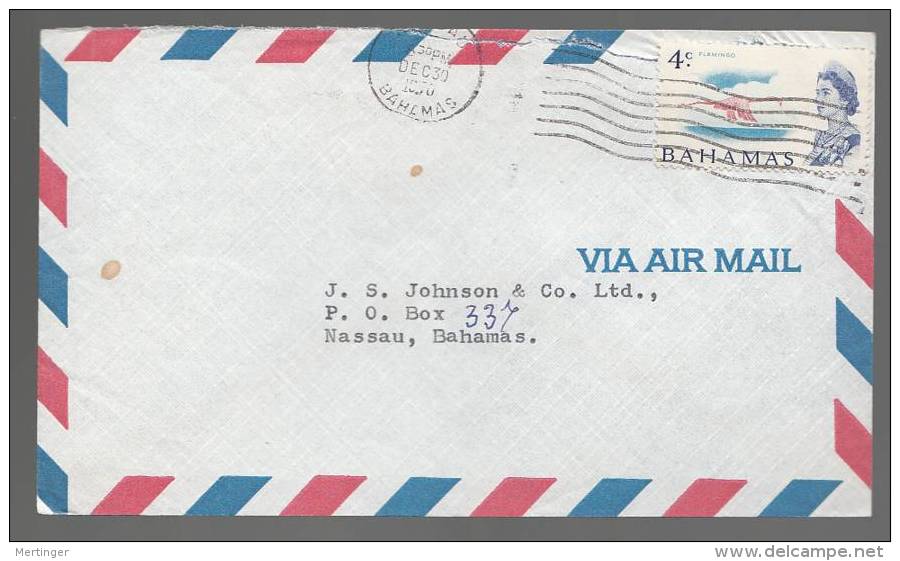 Bahamas 1970 Airmail Cover Local Use 4c Stamp Late Isssue White Paper - 1963-1973 Ministerial Government