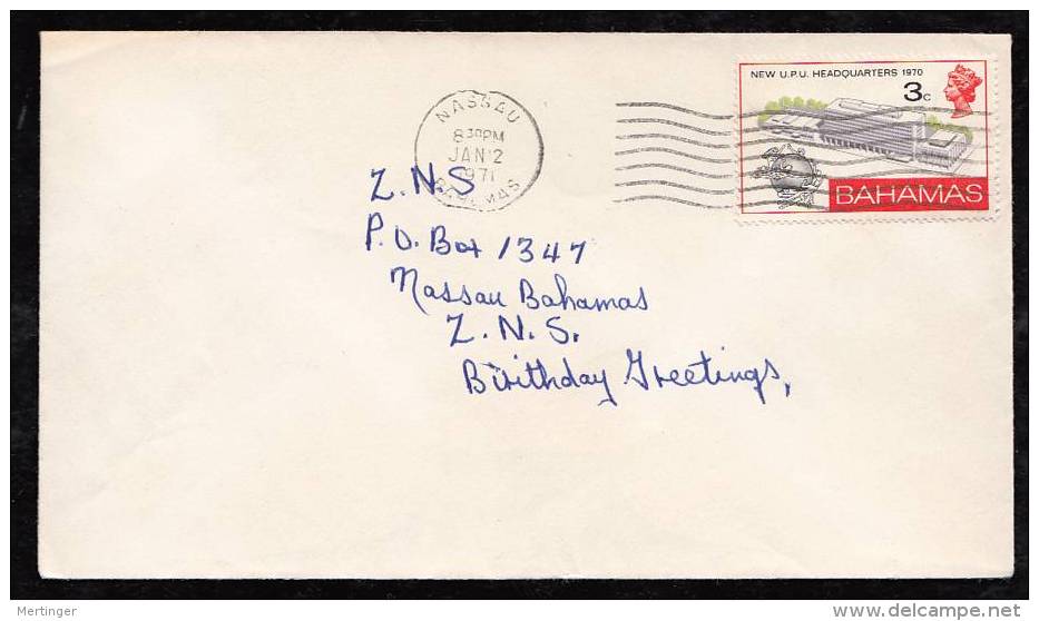 Bahamas 1971 Airmail Cover Local Use UPU Stamp - 1963-1973 Ministerial Government