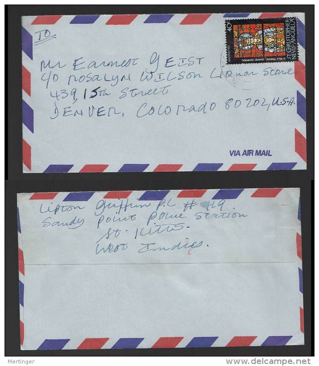 St Christopher Nevis 1978 Airmail Cover To USA - San Cristóbal Y Nieves - Anguilla (...-1980)