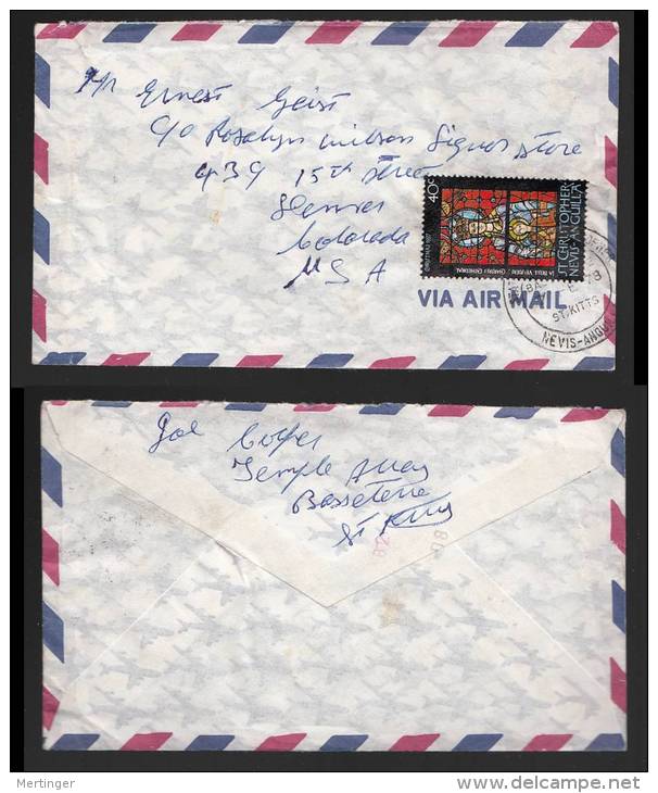 St Christopher Nevis 1978 Airmail Cover To USA - St.Christopher-Nevis-Anguilla (...-1980)