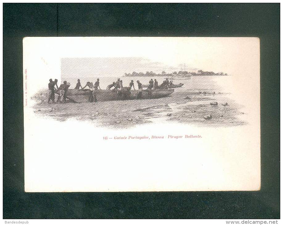 Guinée Portugaise - Bissau - Pirogue Ballante    ( Animée Dos Simple Rodez E. Carrere Imp.-édit.) - Guinea-Bissau