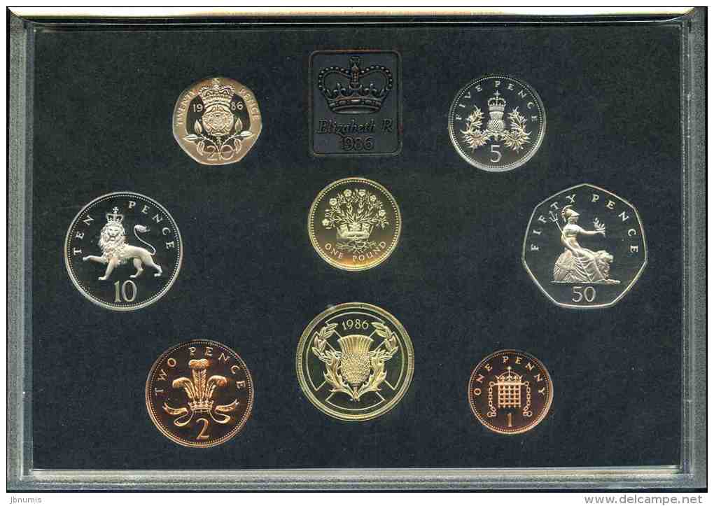 Grande-Bretagne Great Britain Coffret Officiel Proof BE PP 1 Penny à 2 Livres 1986 Jeux Du Commonwealth KM PS49 - Nieuwe Sets & Proefsets