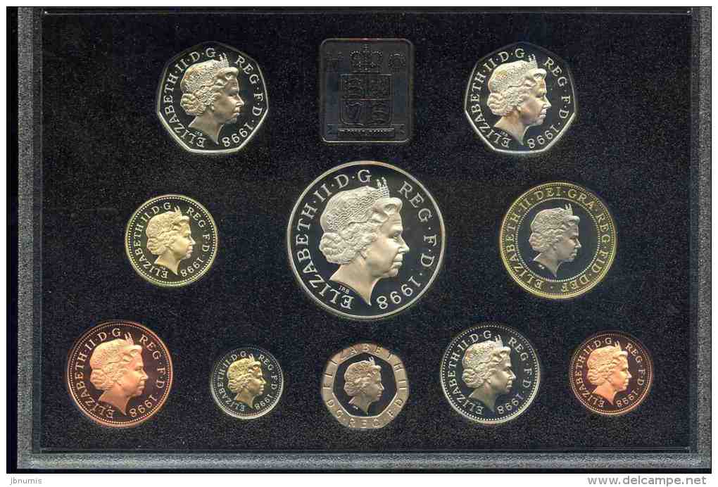 Grande-Bretagne Great Britain Coffret Officiel Proof BE PP 1 Penny à 5 Livres 1998 Prince Charles KM PS105 - Mint Sets & Proof Sets