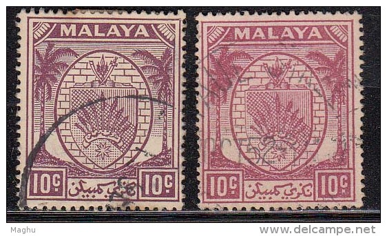 Negri Sembilan Used 1949, 10c Colour Variety  Definitive, Malaya, Malaysia - Negri Sembilan