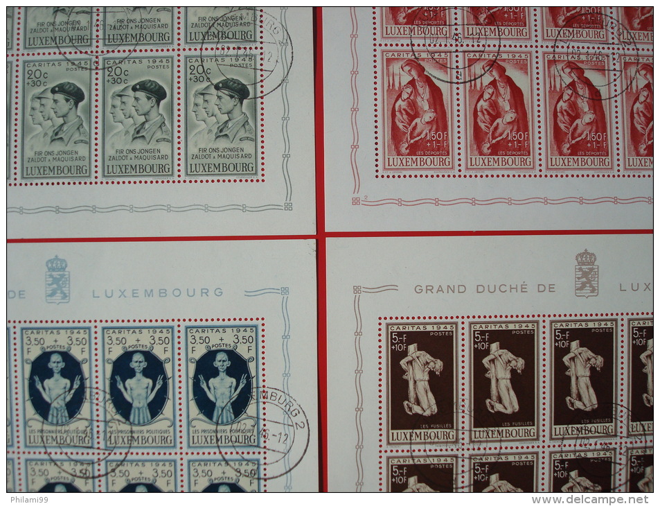 LUXEMBURG 1945 Nr 395/398 FULL SHEET / CANCELLED / COT. 600 EUR / CARITAS / Superb ! - Oblitérés