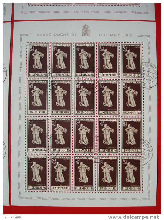 LUXEMBURG 1945 Nr 395/398 FULL SHEET / CANCELLED / COT. 600 EUR / CARITAS / Superb ! - Used Stamps