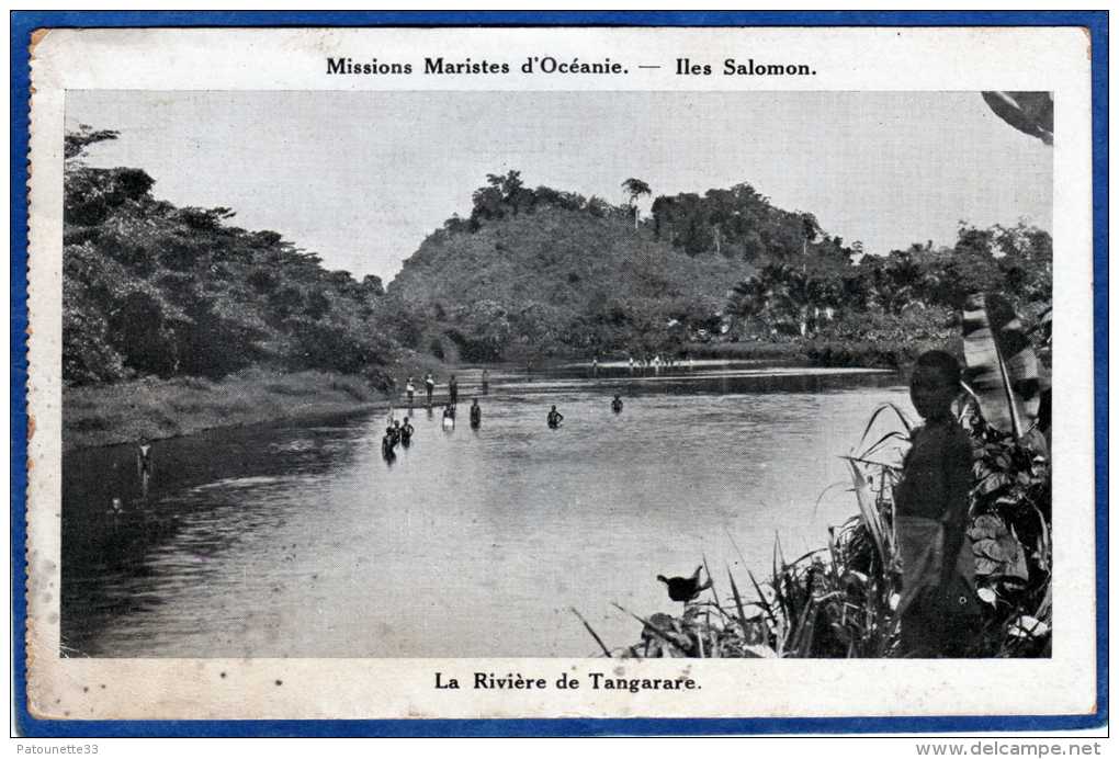 MISSIONS MARISTES D' OCEANIE ILES SALOMON  LA RIVIERE DE TANGARARE ANIMEE LA BAIGNADE - Salomoninseln