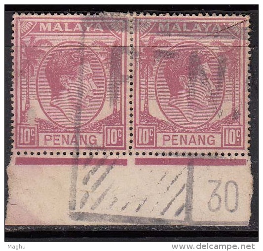 Penang Used 1949, 10c Definitive,  King George VI,  Postmark? - Penang
