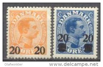 1926 Christian X Surcharged Mi 151-2 / Facit 175-6 / Sc 176-7 / YT 172-3 MH / Neuf Avec Charniere / Ungebraucht [lie] - Unused Stamps