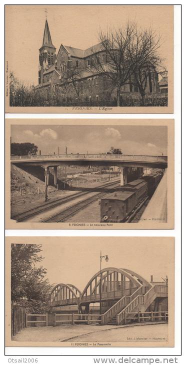 59  Feignies -  LOT DE 3 CARTES :  L'Eglise,Le Nouveau Pont, La Passerelle,  Voir Scan - Feignies