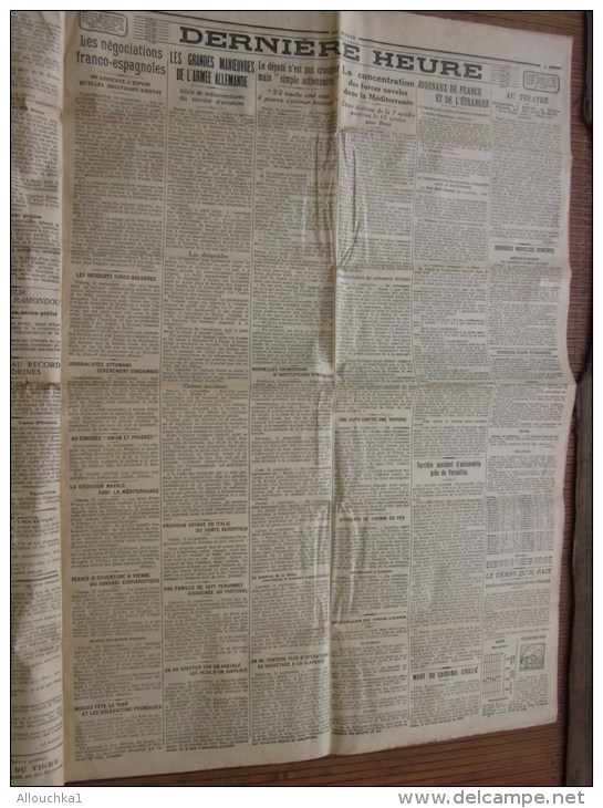 Journal Quotidien Original « Le Matin »jeudi 12 Septembre 1912 > 100 Ans-faire Défiler Photos + Certificat Authencité - Journaux Anciens - Avant 1800