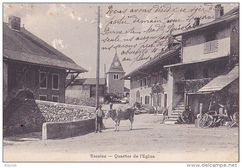 VD109  --  BASSINS  --  QUARTIER DE  L `EGLISE   --  1903 - Bassins