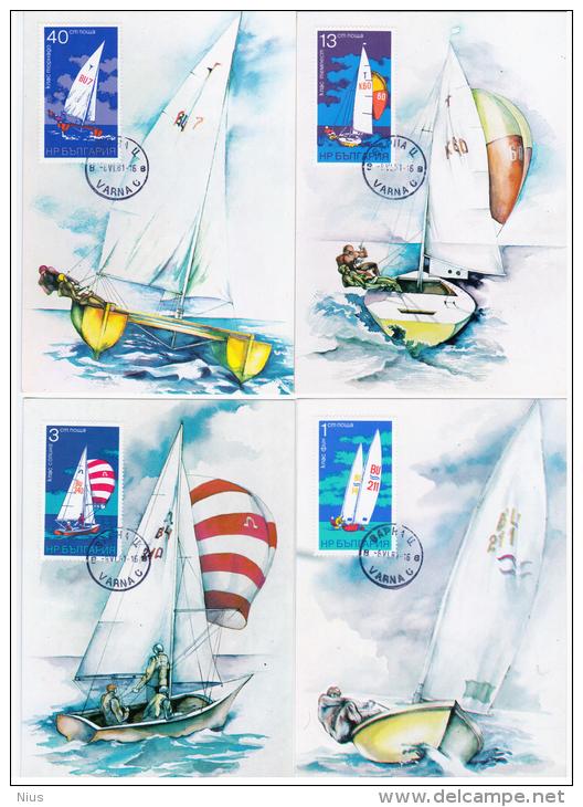 Bulgaria 1981 Sailing Sport X6 Maximum Card 1973 Ship Ships Canceled In Varna - FDC