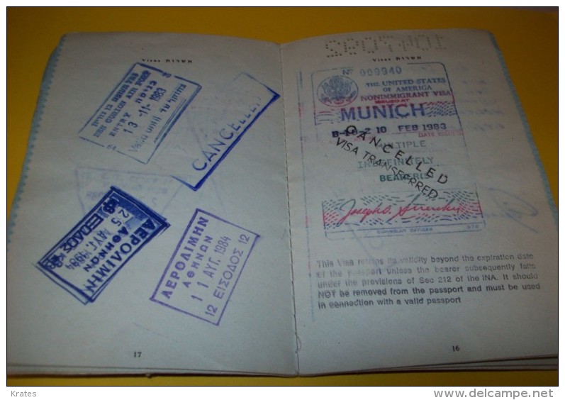 Old Passport - Israel - Documents Historiques