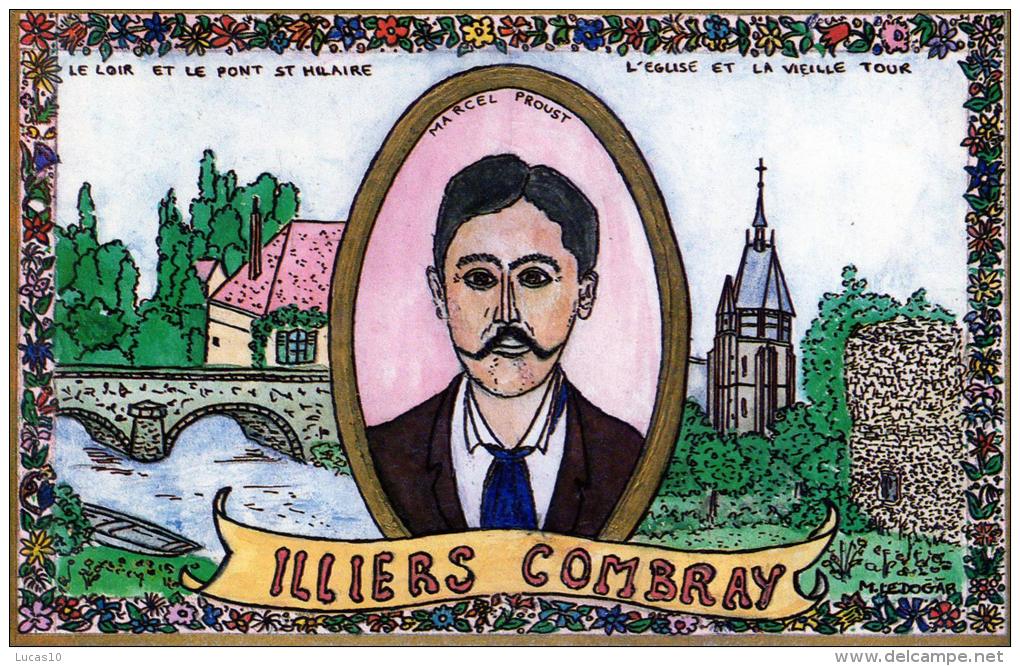 (H)  Carte  D'illiers Combray  Dessin De Marc Ledogar     Marcel Proust  Tirage Limite 700 Ex   No 67  Signe Au Dos - Ledogar