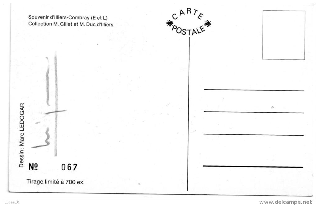 (H)  Carte  D'illiers Combray  Dessin De Marc Ledogar     Marcel Proust  Tirage Limite 700 Ex   No 67  Signe Au Dos - Ledogar