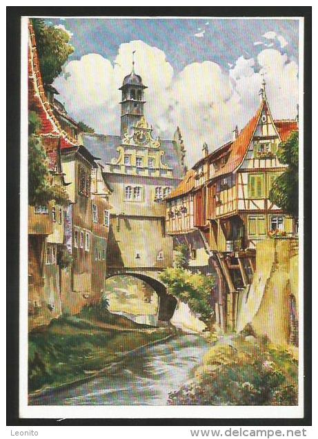 MARKTBREIT Am Main Bayern Kitzingen Unterfranken Aquarell Von M. Schaeflein Rothenburg - Kitzingen