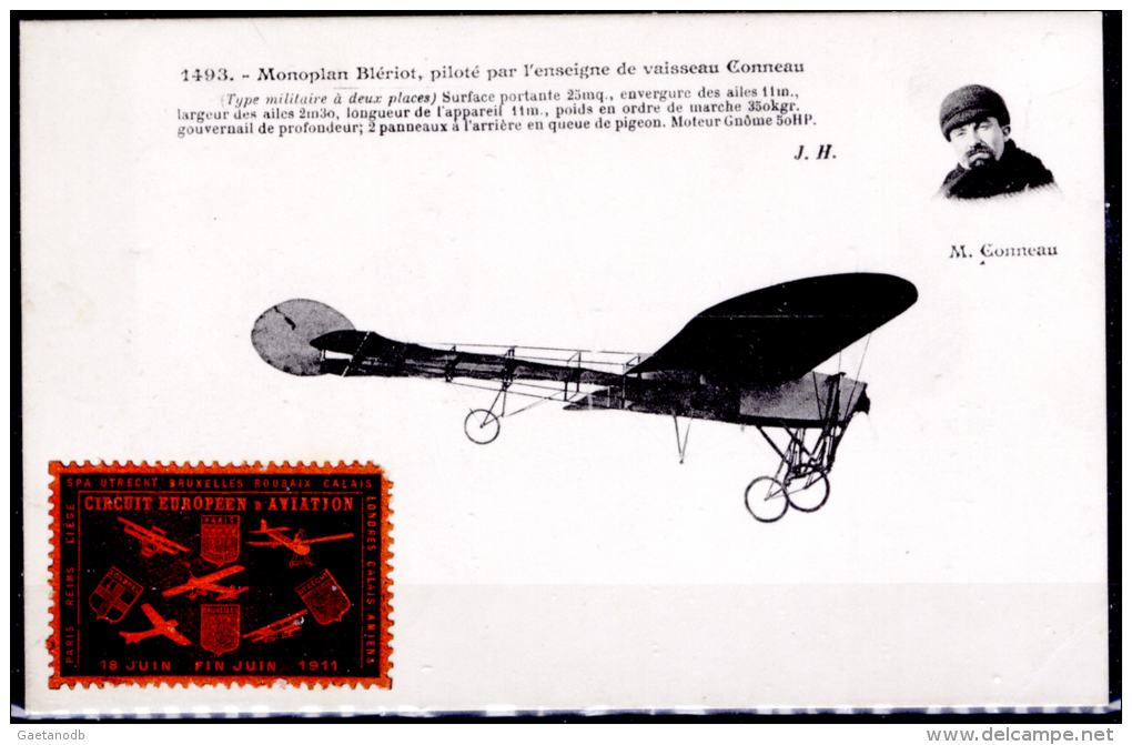 Francia-169 (1911-Cart. Nuova-Monoplano Blériot, Pilota Ed Erinnofila Della Manifestazione) - ....-1914: Vorläufer