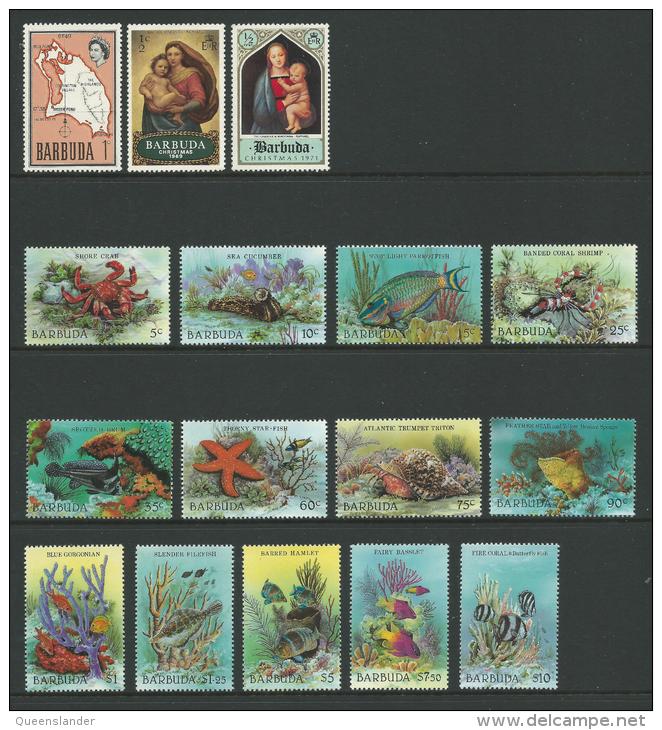 Small Collection Of Barbuda MUH & Used High Scott Catalogue  Value Stamps To $10+ - Antigua And Barbuda (1981-...)