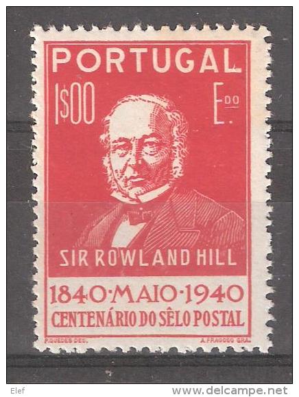 Portugal, Sir Rowland Hill,Centenario Do Selo / Centenaire Du Timbre 1840- 1940,Yvert N° 606, 1 E,neuf *, TB Cote 28 E - Ungebraucht