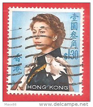 GRAN BRETAGNA COLONIE - HONK KONG - USATO - 1962 - Queen Elizabeth II - 1,30 HK$  - Michel  HK 206Xy - Gebraucht