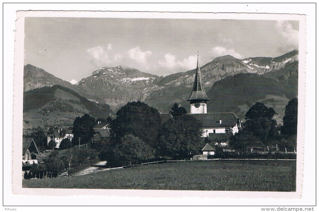 CH2341      AESCHI : Kirche Und Die Alpen - Aeschi