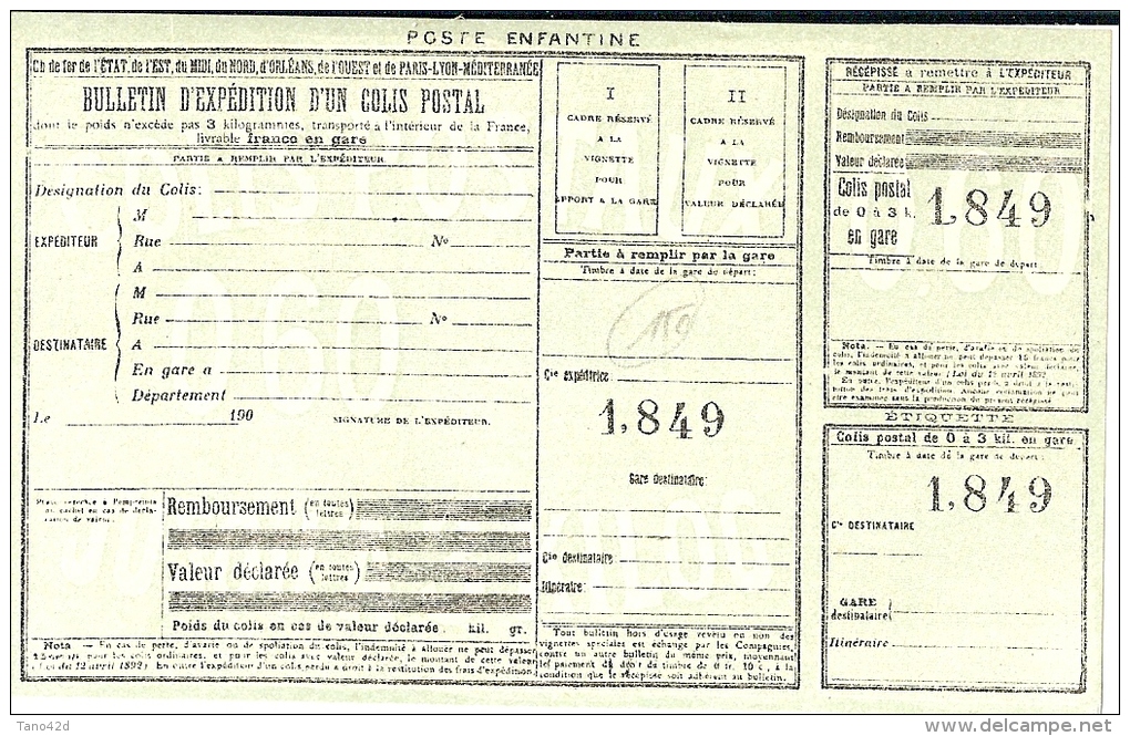 LPP12/3- FRANCE POSTE ENFANTINE - Enteros Privados