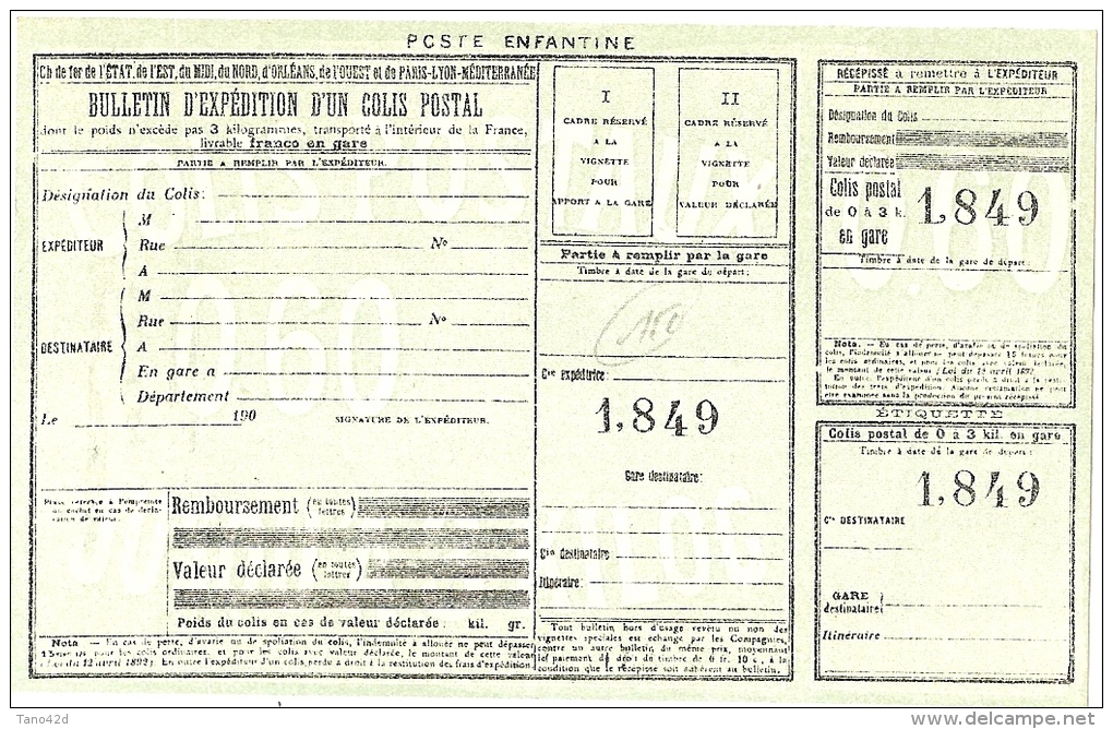 LPP12/3- FRANCE POSTE ENFANTINE - Pseudo-interi Di Produzione Privata