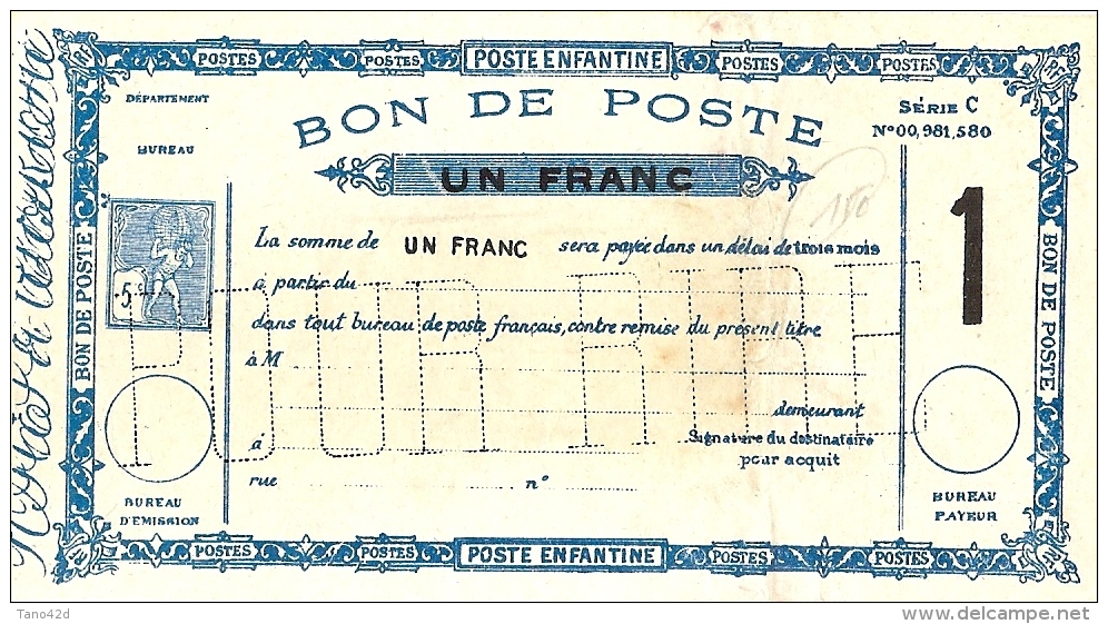 LPP12/3- FRANCE POSTE ENFANTINE - Privatganzsachen